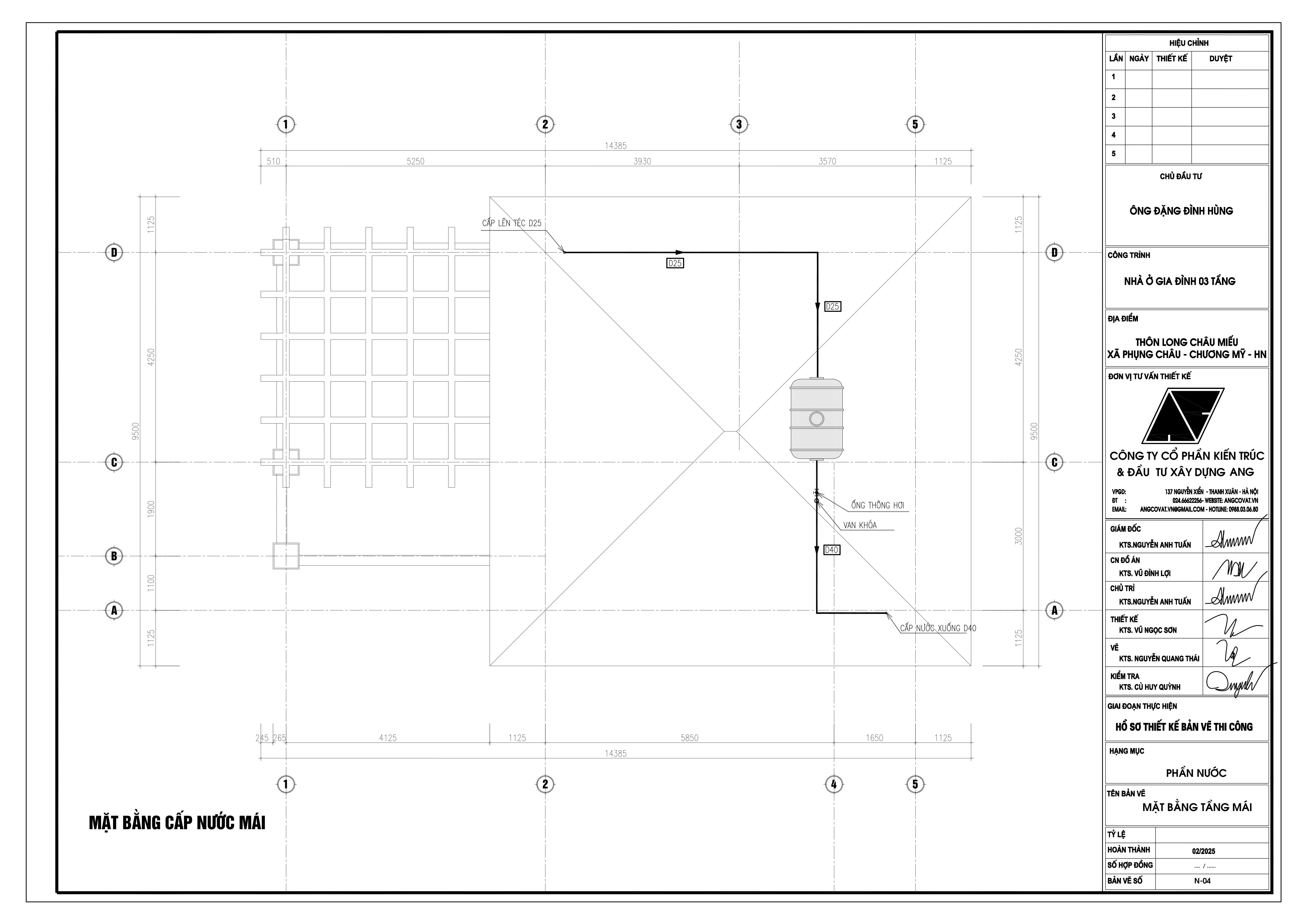 bản vẽ điện nước nhà  2 tầng mái nhật