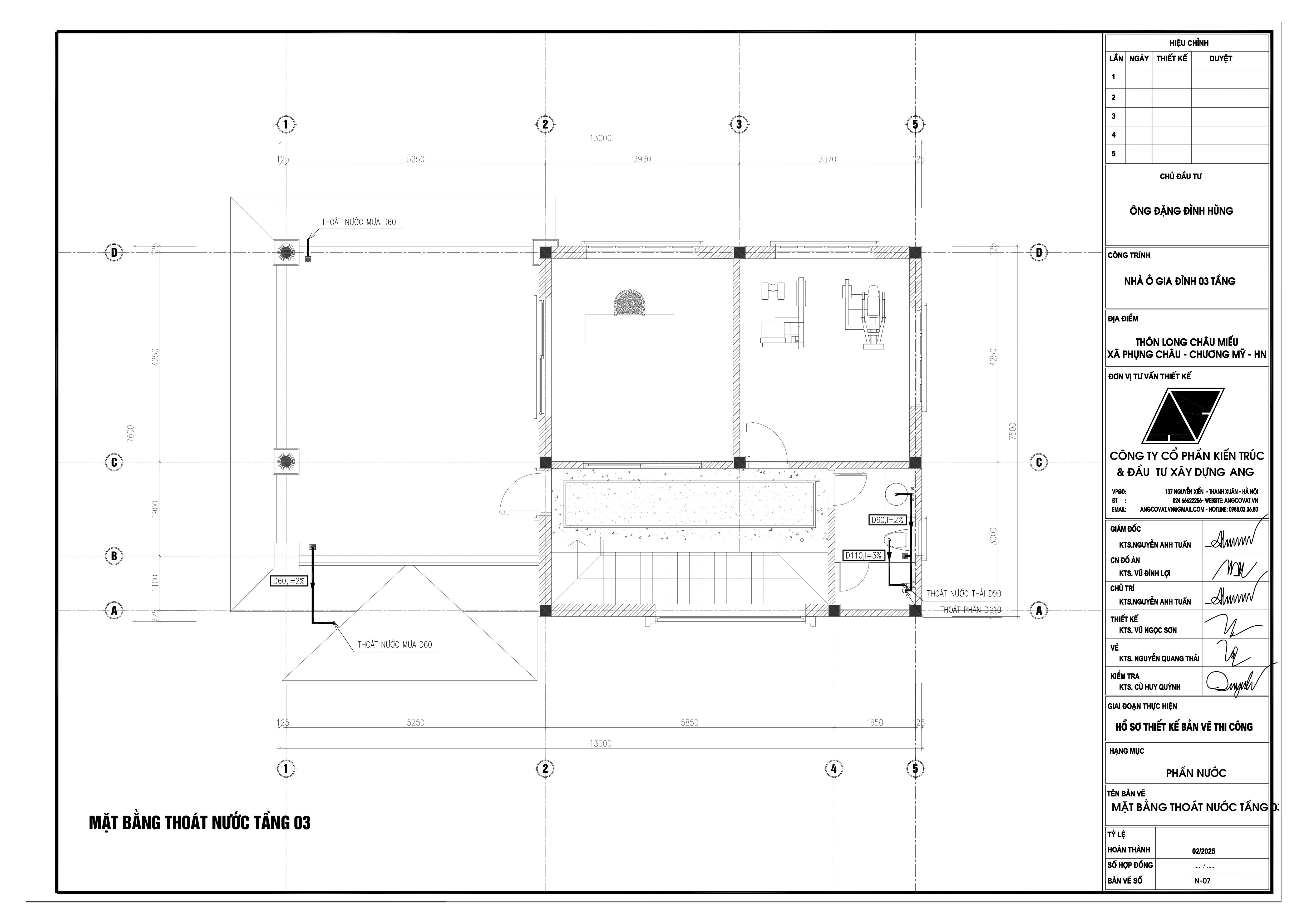 bản vẽ điện nước nhà  2 tầng mái nhật