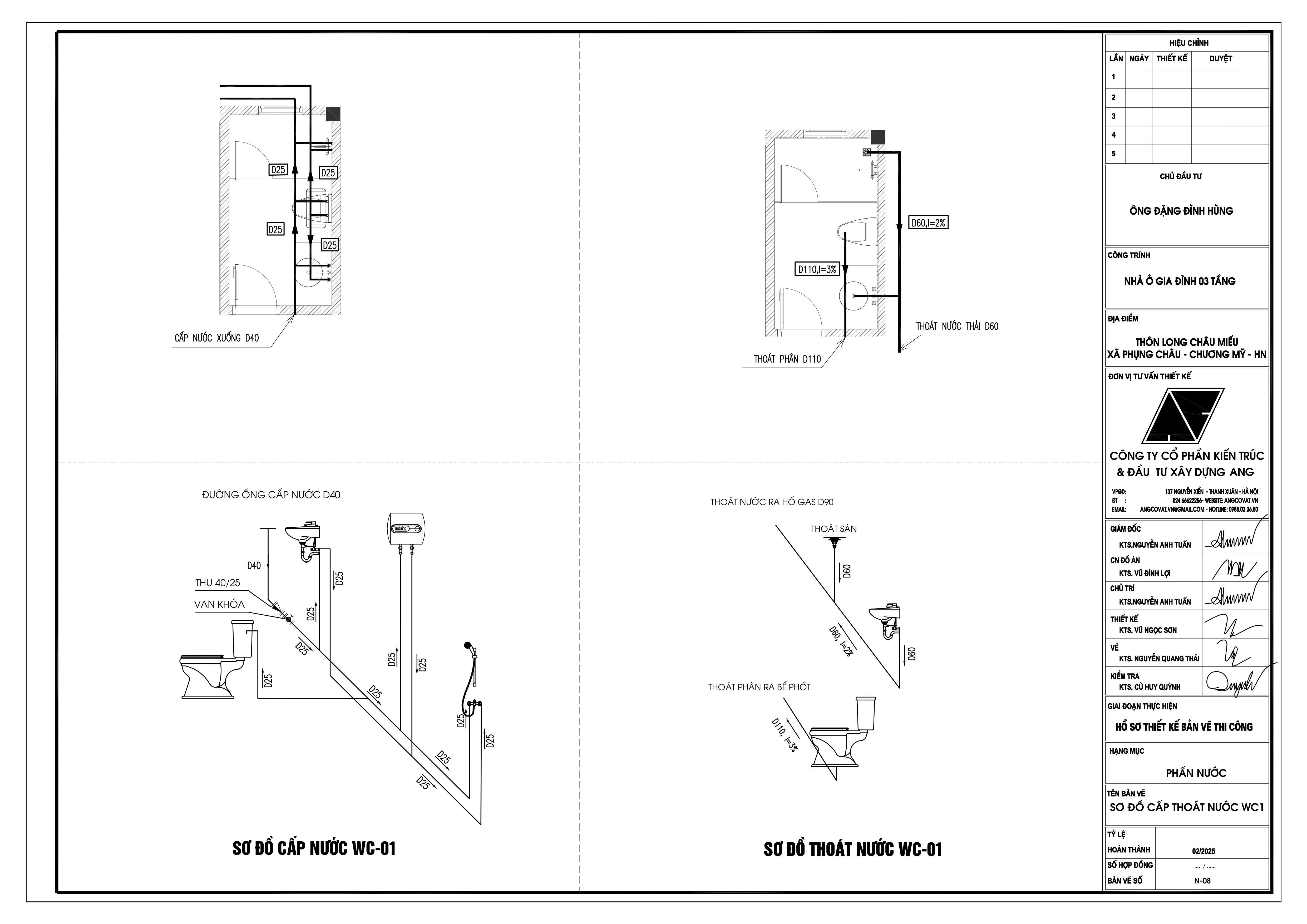 bản vẽ điện nước nhà  2 tầng mái nhật