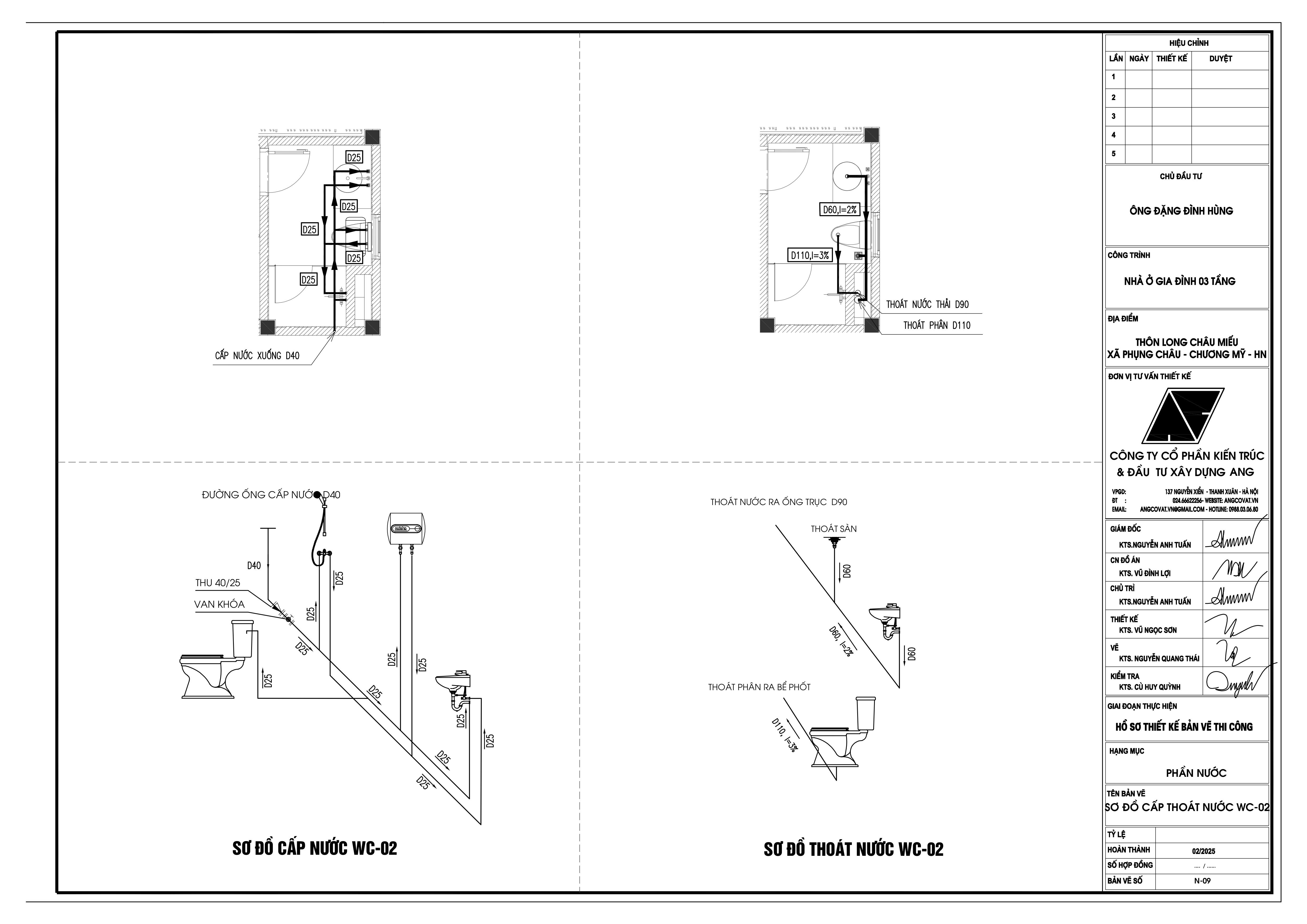 bản vẽ điện nước nhà  2 tầng mái nhật