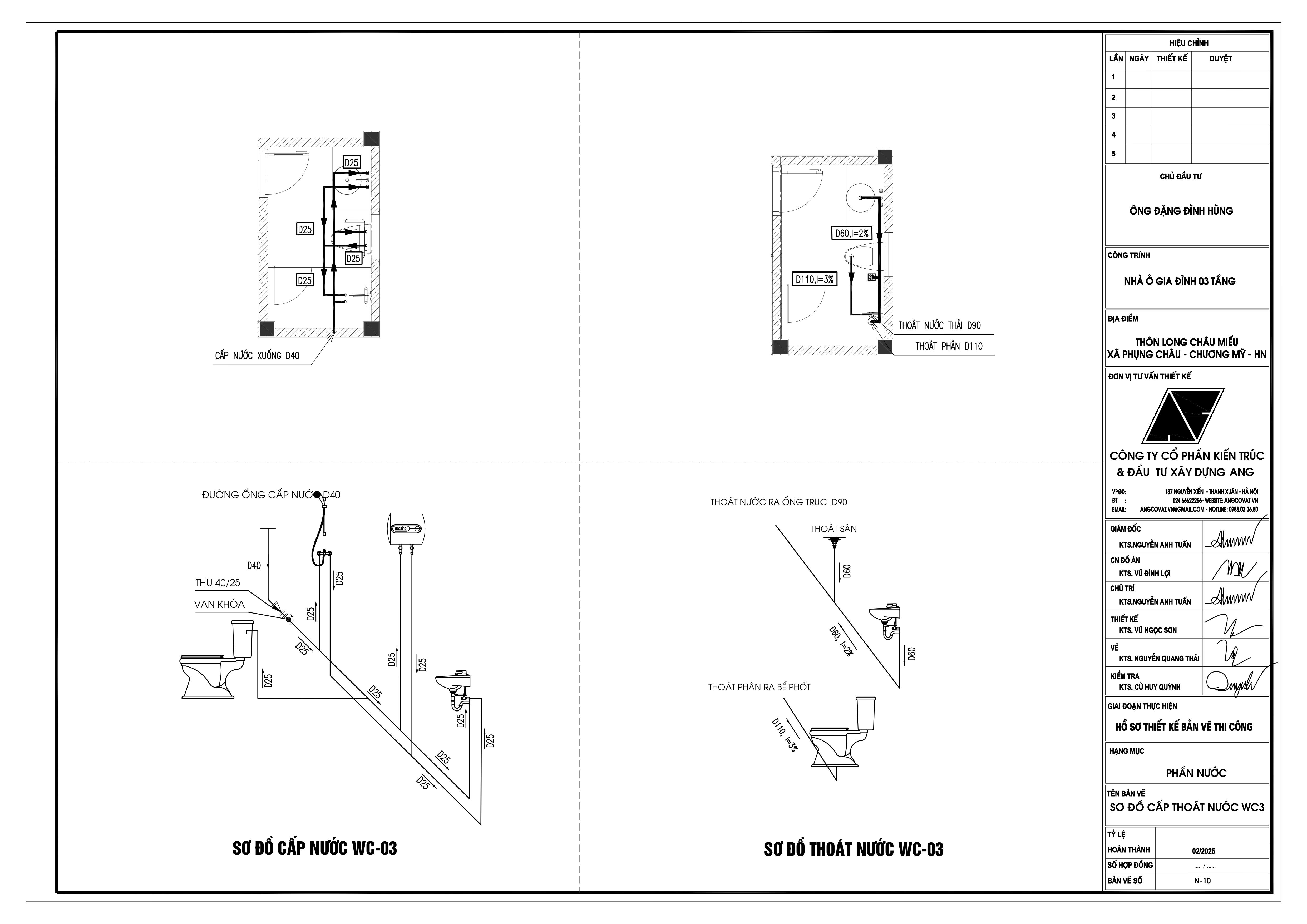 bản vẽ điện nước nhà  2 tầng mái nhật