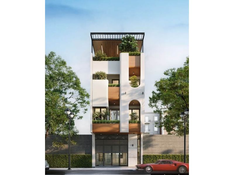 Mẫu nhà phố 4 tầng 150m2 có sân thượng xanh mát  - chi phí xây dựng trọn gói 4,5 tỷ đồng 