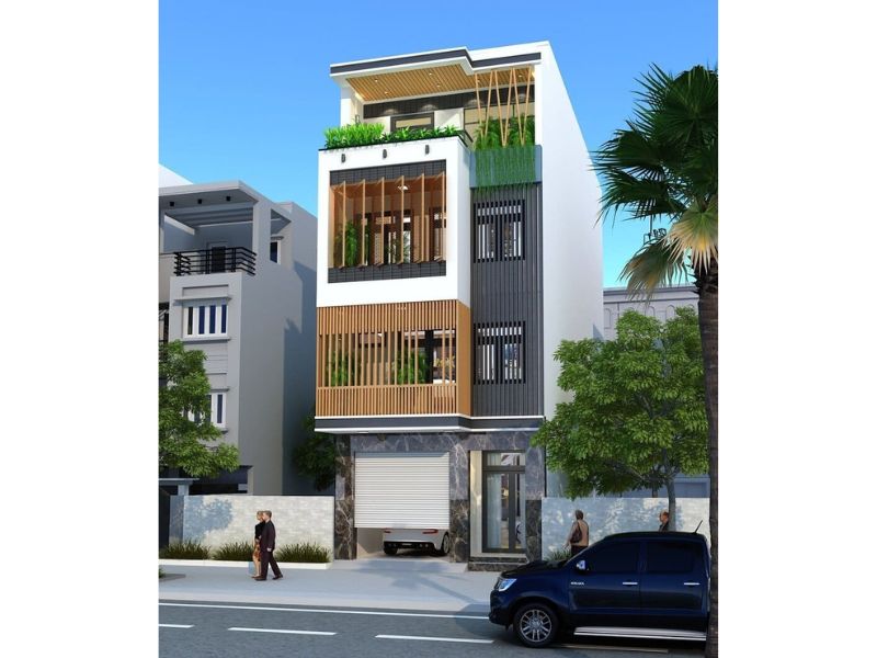 Nhà 4 tầng có gara để xe tiện ích 