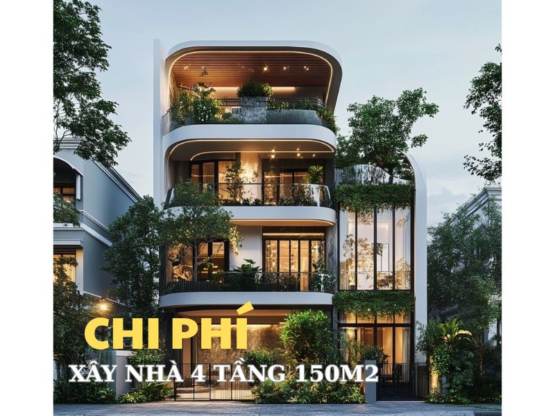 Xây nhà 4 tầng 150m2 hết bao nhiêu tiền? 