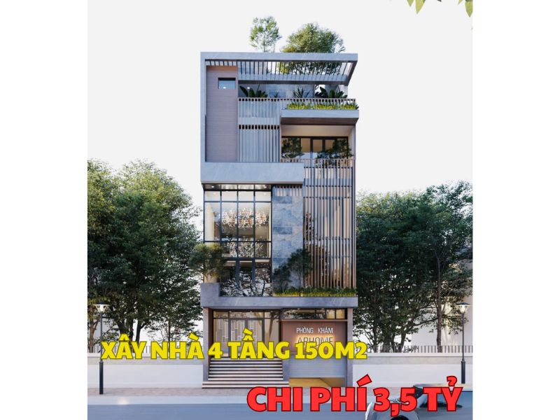 Nhà phố 4 tầng 150m2 vừa ở vừa kinh doanh chi phí 3,5 tỷ đồng 