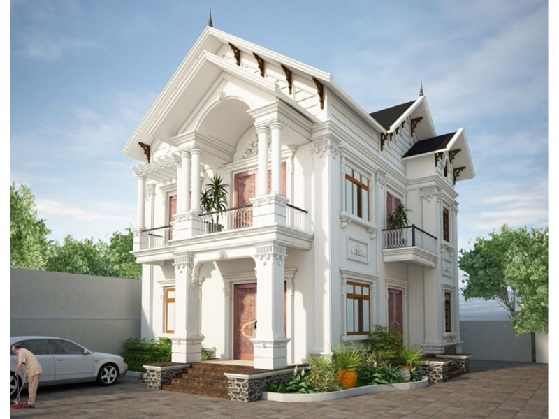 Biệt thự 2 tầng mái thái tân cổ điển