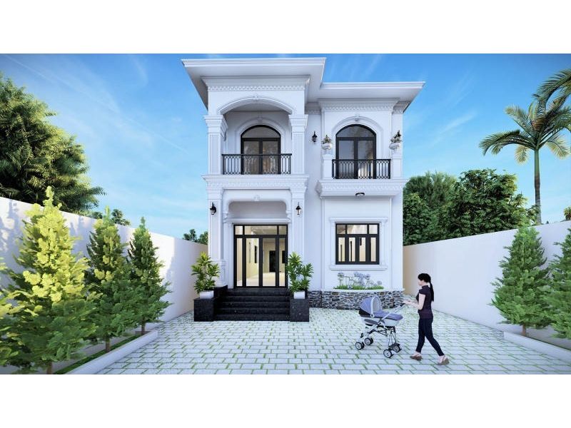 Nhà 2 tầng dạng nhà phố kiến trúc đẹp