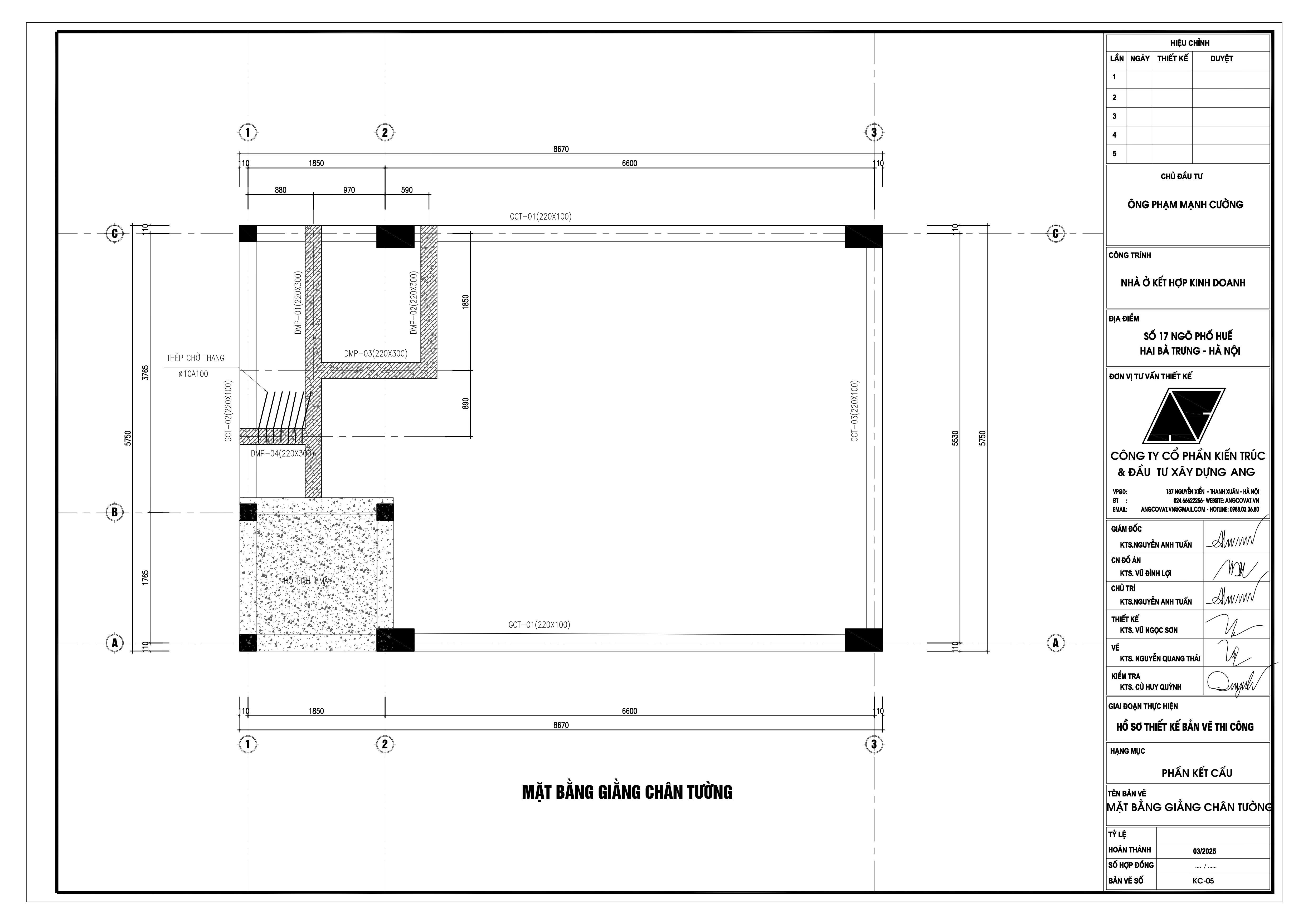 Bản vẽ móng cọc nhà 7 tầng