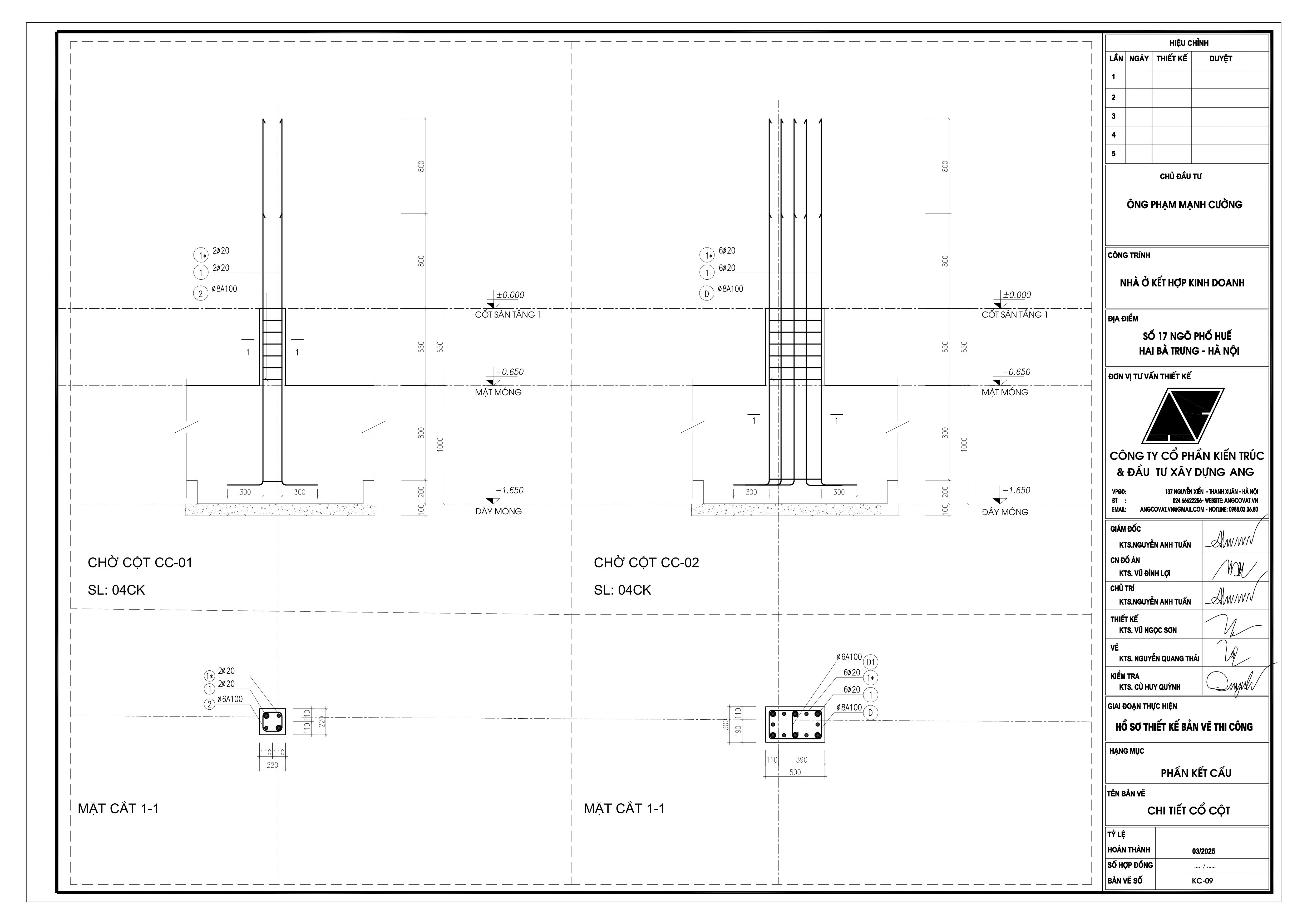 Bản vẽ móng cọc nhà 7 tầng