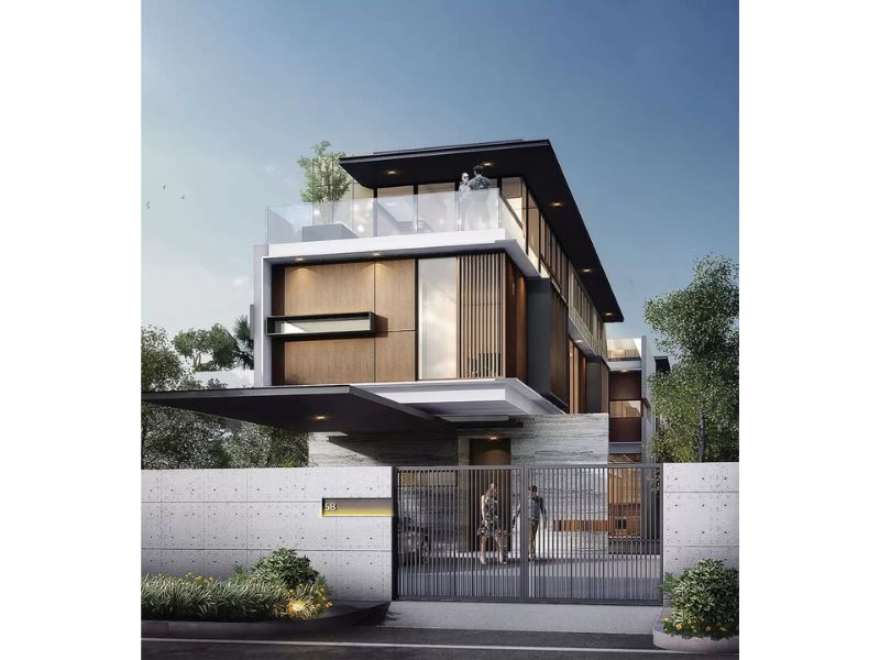 Biệt thự hiện đại 100m2 mái bằng