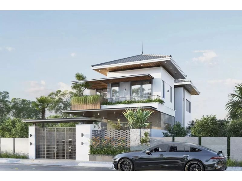 Biệt thự 2 tầng mái Nhật hiện đại đẳng cấp