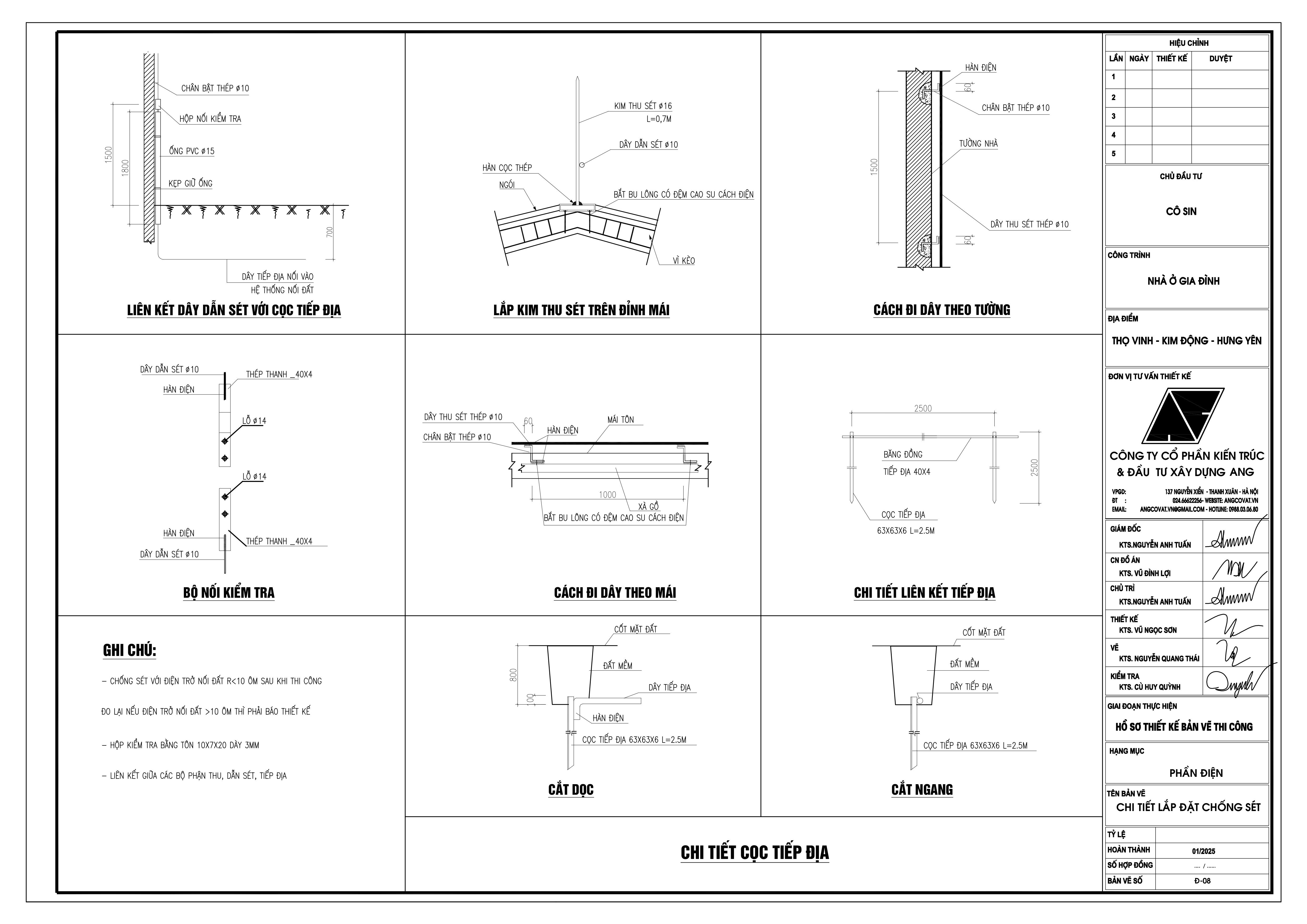Chi tiết cọc tiết địa của bản vẽ phần điện nhà cấp 4