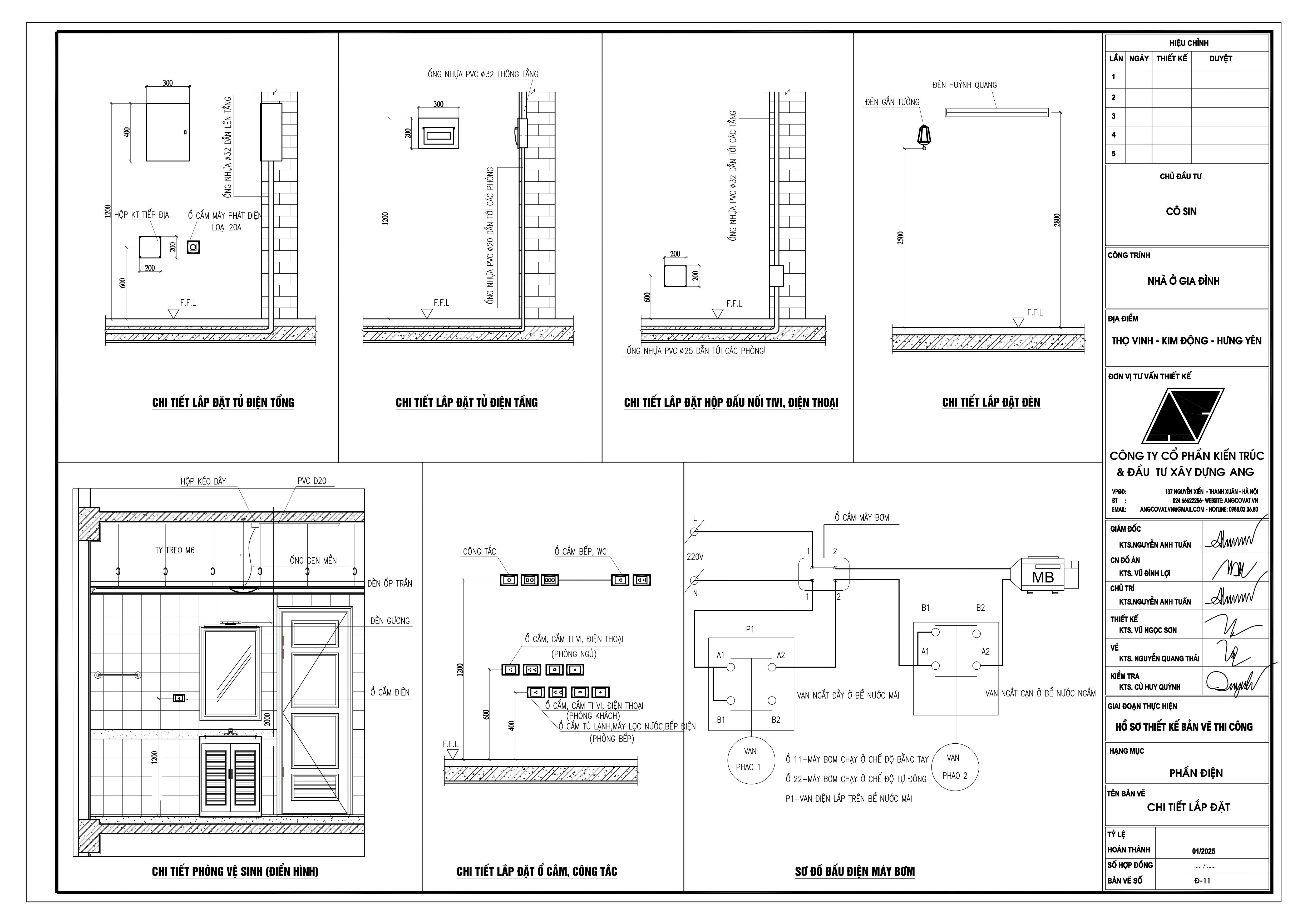 Chi tiết lắp đặt hệ thống điện của nhà cấp 4