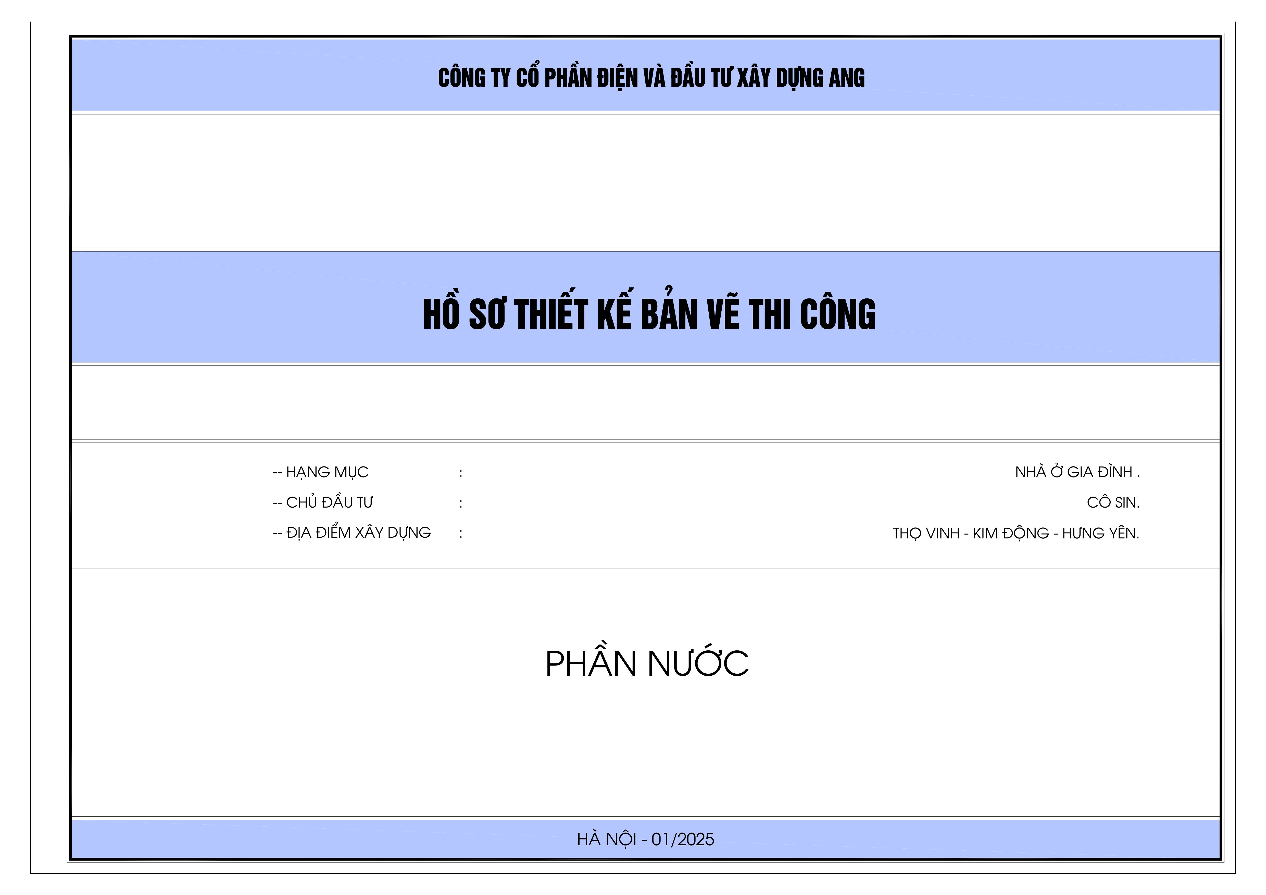 Bản vẽ điện nước nhà cấp 4 - Phần nước
