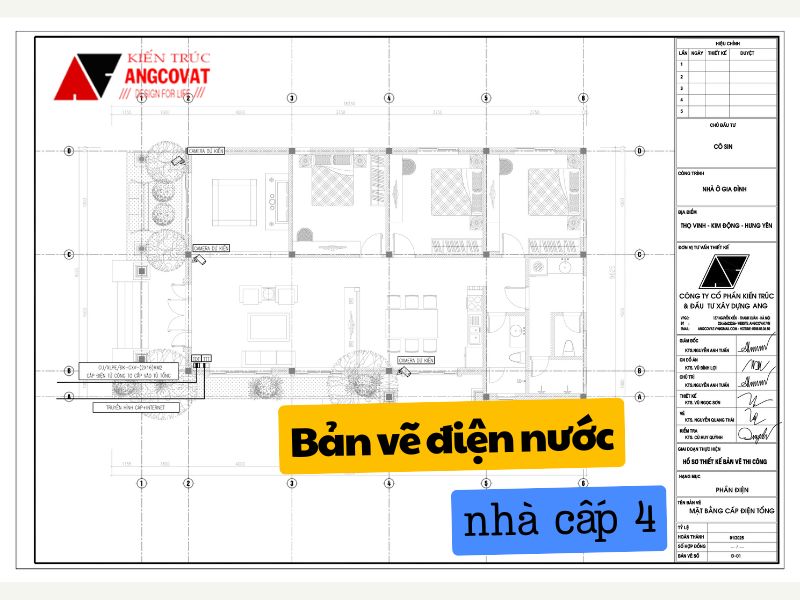 Trọn bộ bản vẽ điện nước nhà cấp 4 chi tiết