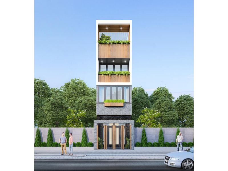 Tham khảo thiết kế nhà phố 40m2 4 tầng hiện đại, tiện nghi