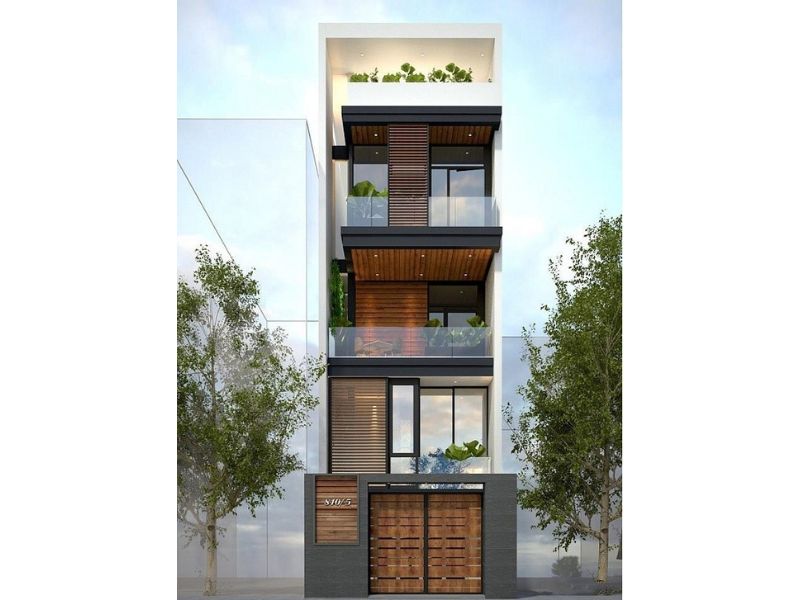 Mẫu nhà 40m2 4 tầng được thiết kế độc đáo và ấn tượng trong thiết kế, trang trí và phối hợp màu sắc