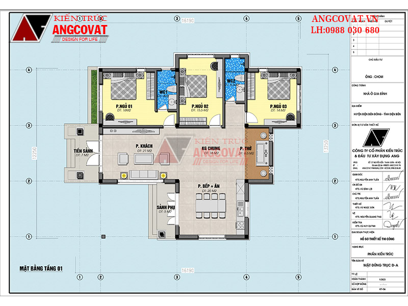bản vẽ mặt bằng nhà cấp 4 mái thái 150m2 3 phòng ngủ 