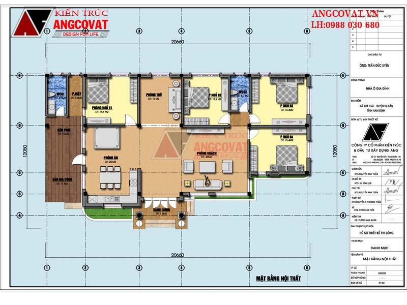 ý tưởng mặt bằng nhà cấp 4 mái thái 150m2 4 phòng ngủ 