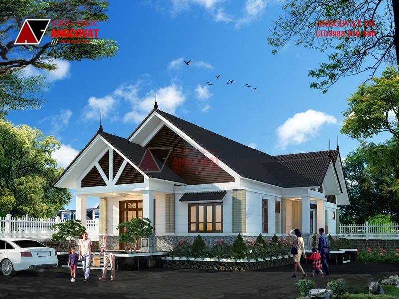 thiết kế nhà cấp 4 mái thái hiện đại 150m2 4 phòng ngủ 