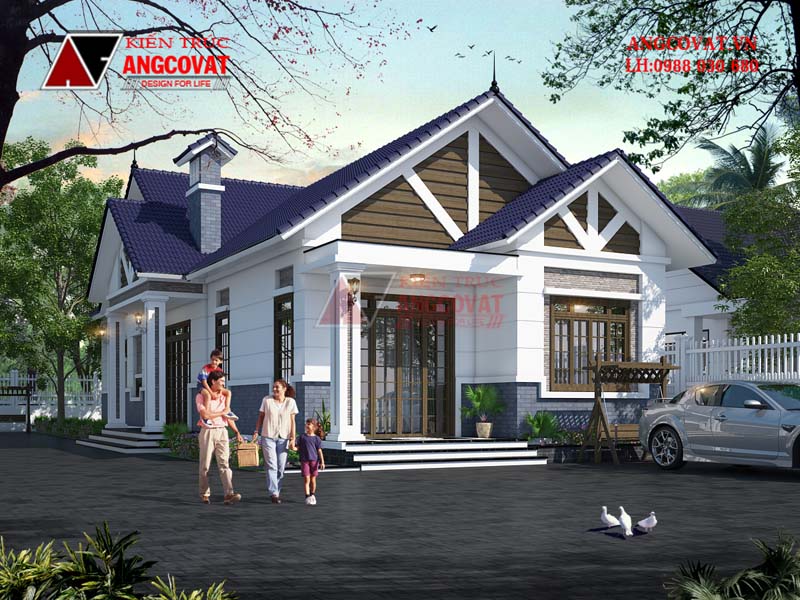 Mẫu nhà cấp 4 mái thái 150m2 đẹp 
