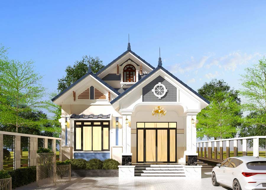 Mẫu nhà cấp 4 mái thái 150m2 đẹp phù hợp gia đình 3 thế hệ