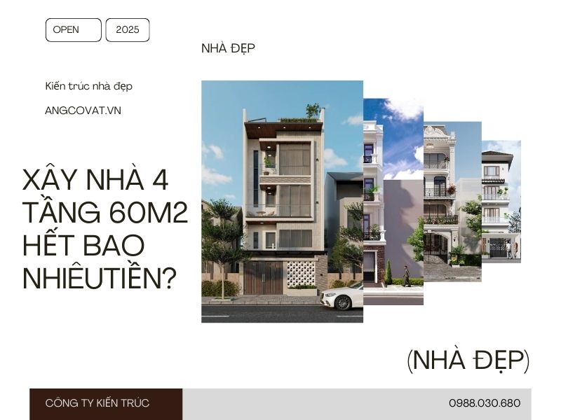 Hướng dẫn tính chi phí xây nhà 4 tầng 60m2