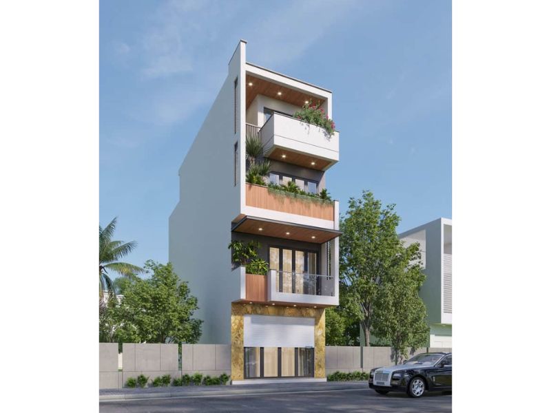 Kiến trúc nhà phố đáng sống 4 tầng