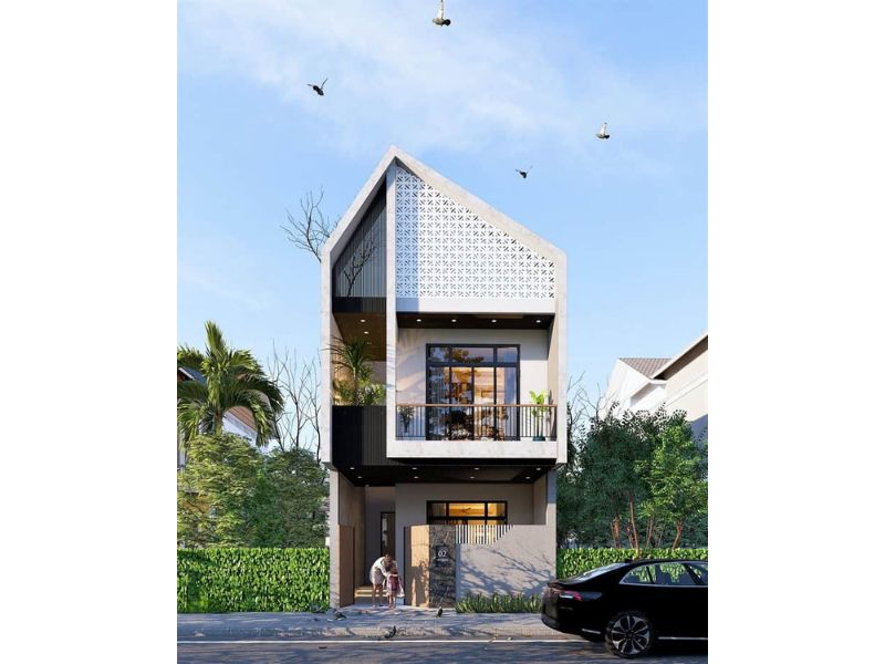 Thiết kế nhà 2 tầng mặt tiền 7m chi phí dưới 1 tỷ