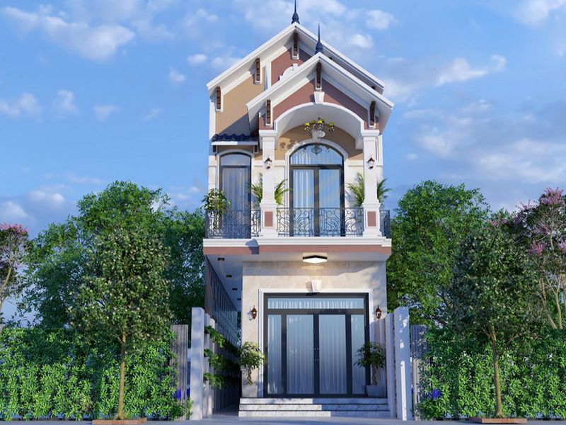 Nhà 2 tầng sang trọng 6x12m công năng 3 phòng ngủ 