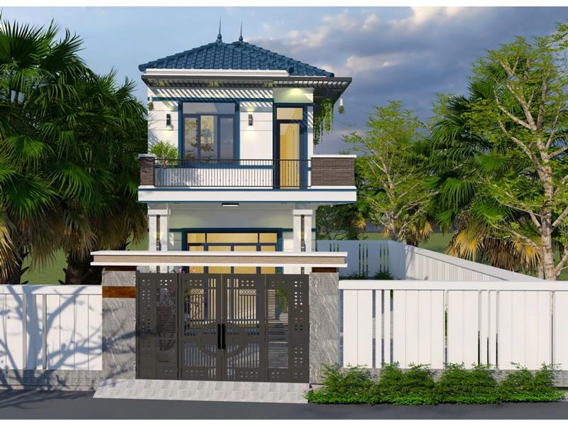 Tham khảo mẫu nhà 2 tầng mái Nhật hiện đại ngân sách xây dựng 1,18 tỷ 
