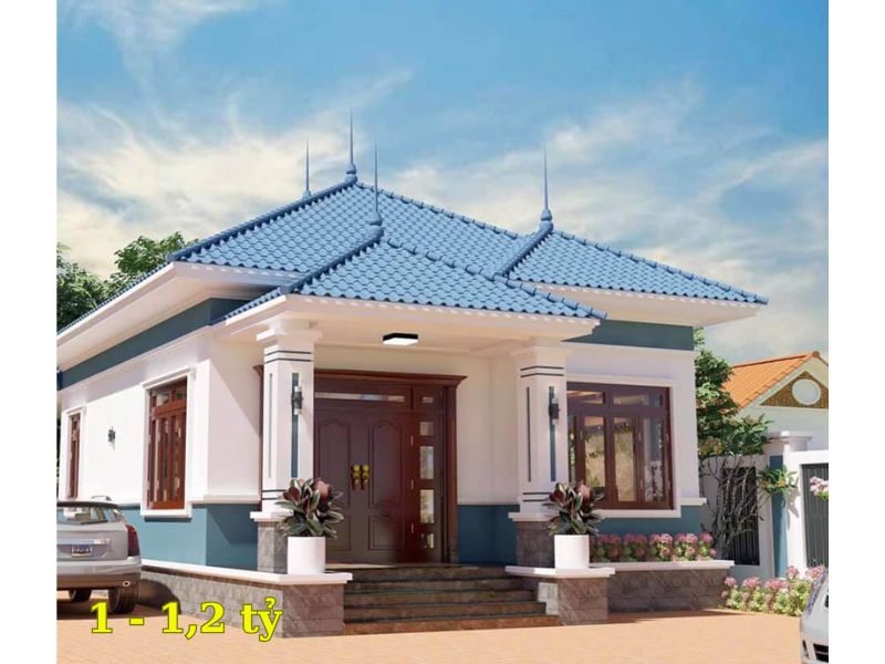 Tham khảo mẫu nhà cấp 1 mặt tiền 8m đẹp ở quê giá rẻ 