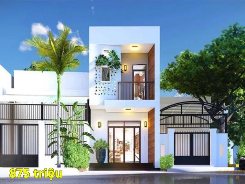 Thiết kế nhà 2 tầng kiến trúc hiện đại đơn giản 