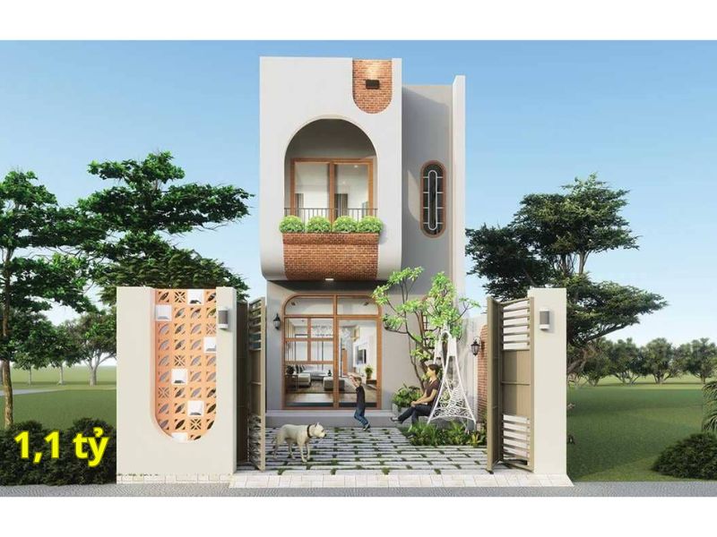 Mẫu nhà 2 tầng 1,1 tỷ thiết kế đơn giản mà ấn tượng với kiến trúc hình vòm thanh thoát 