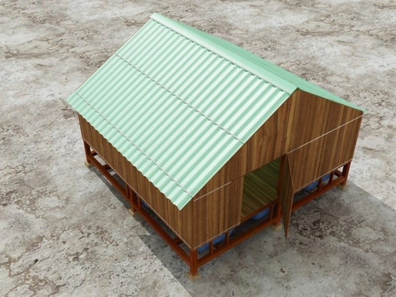 Học sinh cấp 2 thiết kế mô hình nhà chống lũ giúp dân vượt qua mùa bão lũ