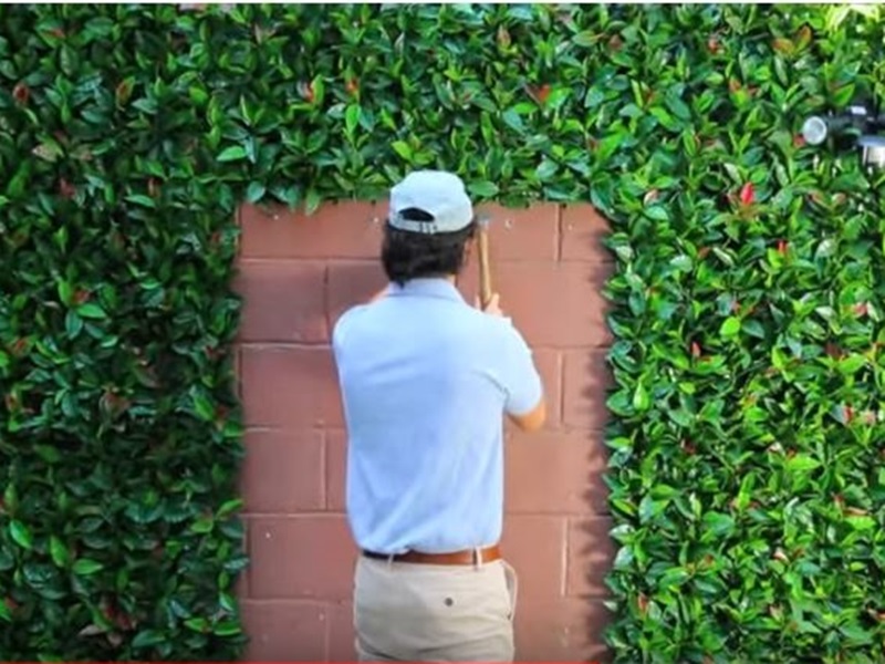 chi tiết kỹ thuật dán cỏ nhân tạo lên tường