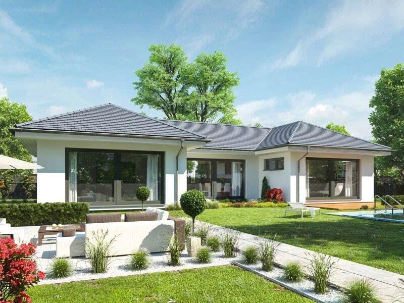 Mẫu nhà 5 gian chữ U cho những ai yêu thích cuộc sống hiện đại và gần gũi với thiên nhiên