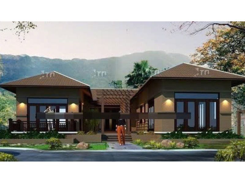 Mẫu nhà 5 gian chữ U đẹp, sang trọng đáp ứng công năng đầy đủ, tiện nghi