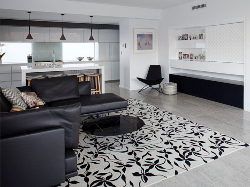 Lựa chọn thảm đúng kích cỡ sẽ tạo hiệu ứng hiệu quả trong trang trí nội thất phòng khách