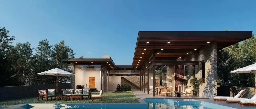 Thiết kế biệt thự mini có hồ bơi đẹp 