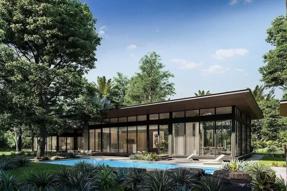Thiết kế biệt thự mini có hồ bơi đẹp 1 tầng