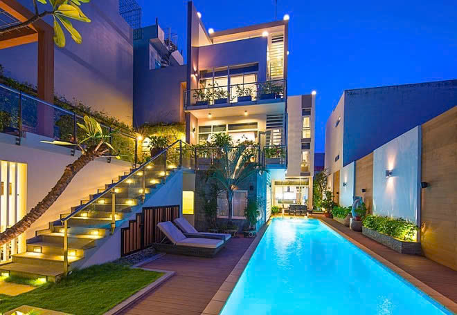 Thiết kế biệt thự mini có hồ bơi đẹp 
