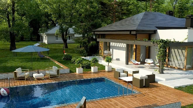 Thiết kế biệt thự mini có hồ bơi đẹp 