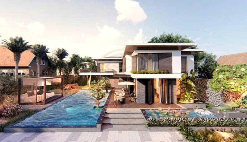 xây nhà biệt thự mini 2 tầng có hồ bơi giá bao nhiêu 