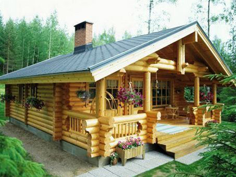 nhà gỗ nhỏ có mái hiên đẹp