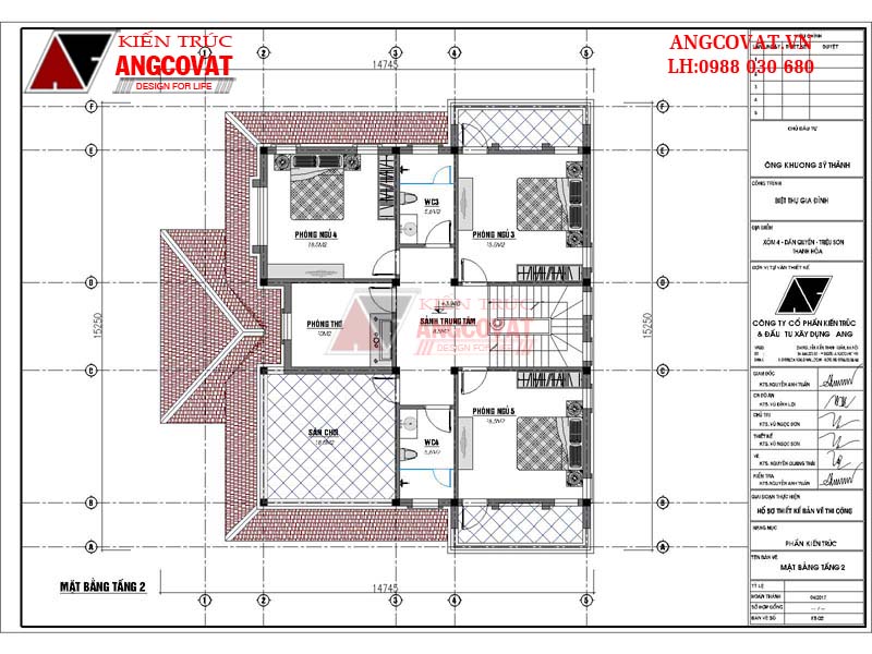 mẫu nhà vuông 2 tầng mái thái đẹp tầng 2 thiết kế 15x15 khoa học logic