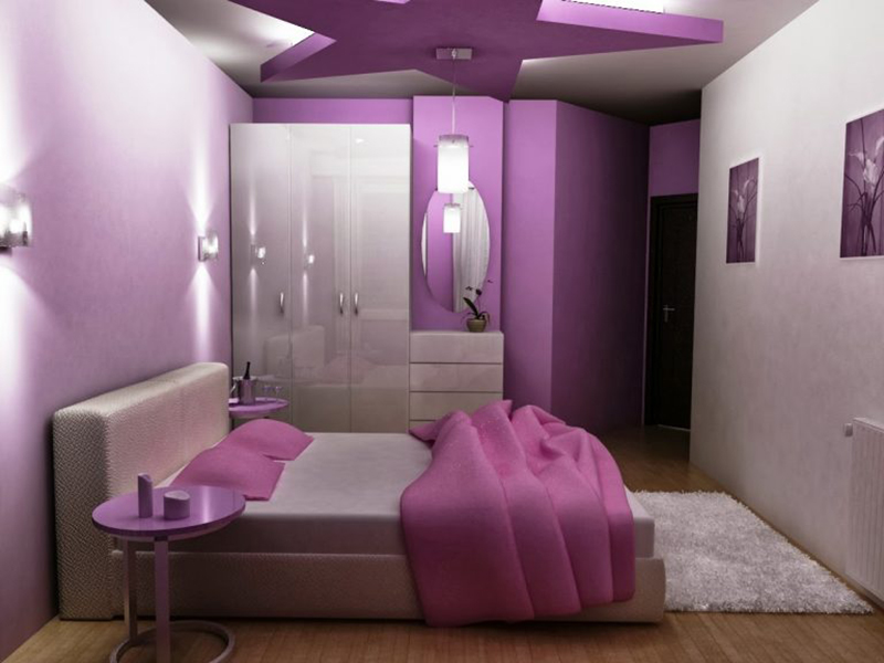 Phòng ngủ tím là màu sơn nhà đẹp cho người mệnh Thổ