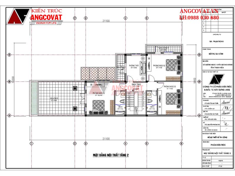 Tư vấn thiết kế nhà 10x20m 2 tầng kết hợp kinh doanh – mặt bằng tầng 2