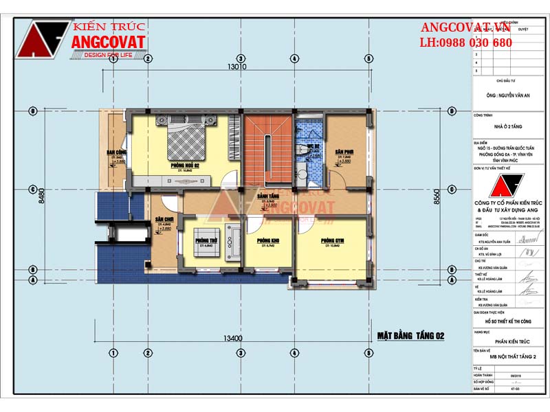 Bản vẽ thiết kế công suất sử dụng mặt bằng thiết kế bên trong tầng 1 có sự sắp xếp thoải mái và rộng thoải mái bao hàm: Sảnh chính: 6.9m2, Phòng khách: 26m2, Phòng ngủ 1: 18.8m2, Phòng ăn: 14.3m2, Phòng bếp: 7.7m2, WC1: 4.5m2.