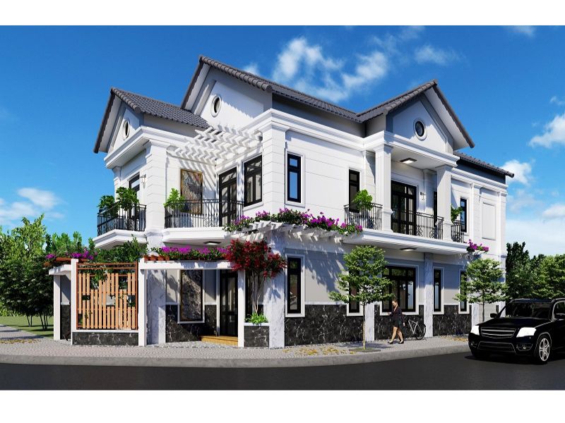 Bản vẽ thiết kế nhà 2 tầng 8x15m mái Thái 